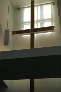 Photo os back of front of sanctuary cross